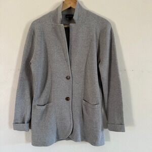 J.Crew Mercantile Gray Two Button Cotton Sweater Blazer Cardigan Size Medium
